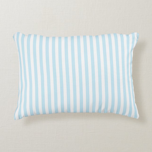 Light Blue Striped Decorative Cushion (Front)