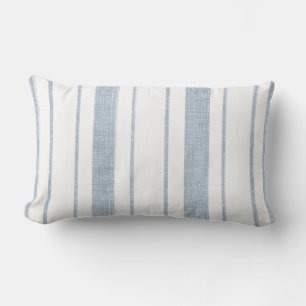 Light Blue Striped Lumbar Pillow