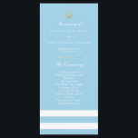 Light Blue Striped Nautical Program Rack Cards<br><div class="desc">Customise this Stylish Modern Nautical Wedding Program Cards. Don't forget to personalise the back side too. Light Blue and white striped design, set as a template for an easy customisation. Blue colour of this design is customisable and can be changed to any other colour, you can change it by changing...</div>