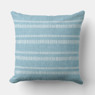 Light Blue Striped Throw Pillow
