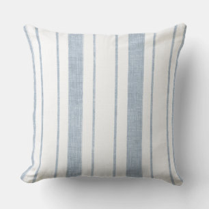 Light Blue Striped Throw Pillow