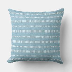 Light Blue Striped Throw Pillow
