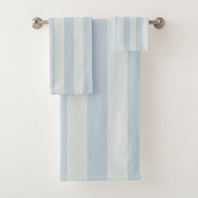 Light Blue Stripes Bath Towel Set (Insitu)