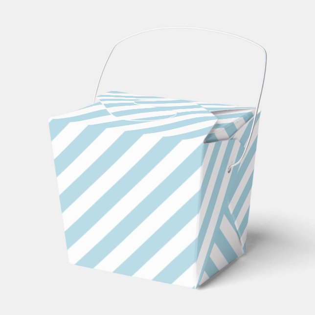 Light Blue Stripes Favour Box (Front Side)