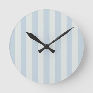 Light Blue Stripes Round Clock