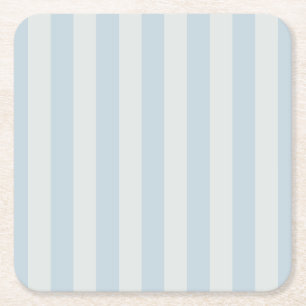 Light Blue Stripes Square Paper Coaster