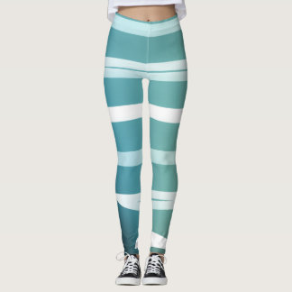 Light Blue Summer Leggins with Violets Leggings