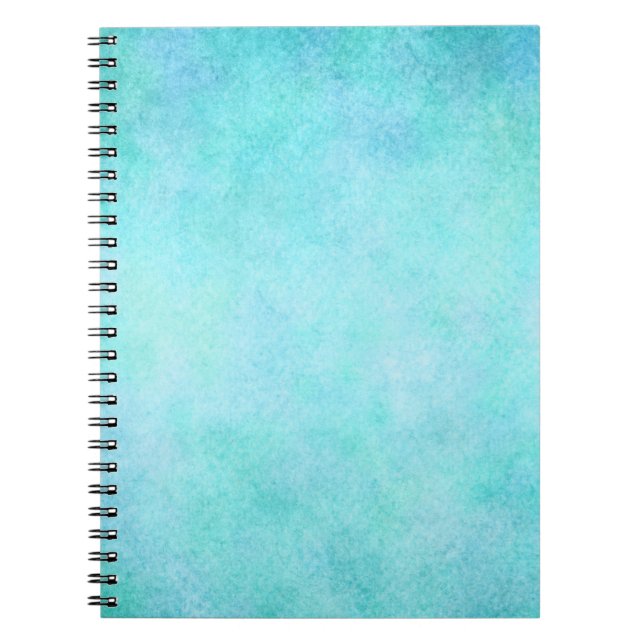 Light Blue Teal Aqua Watercolor Paper Colourful Notebook (Front)