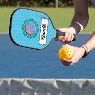 Light Blue/Teal Standard Ribbon by Kenneth Yoncich Pickleball Paddle