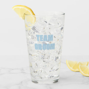 Light Blue Team Groom Bachelor Party Glass