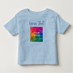 Light Blue Template Upload Image Photo Add Text Toddler T-Shirt