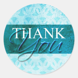 Light Blue Thank You Envelope Label Seal Stickers