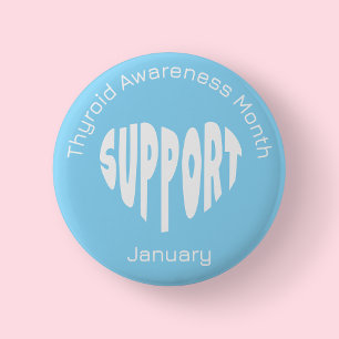 Light Blue Thyroid Awareness Month 6 Cm Round Badge