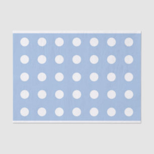 Light Blue Tissue Paper with White Polka Dots