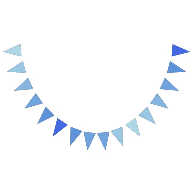 Light Blue to Royal Blue Gradient Tropical Ocean  Bunting (All)