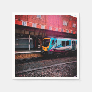Light blue train napkin