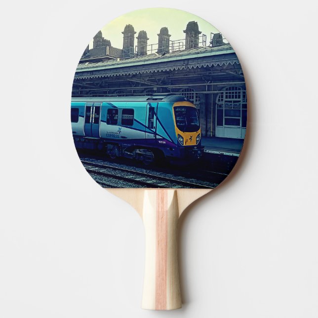 Light blue train ping pong paddle (Front)