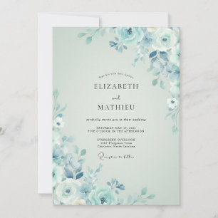 Light Blue Tranquil Winter Wedding Invitation