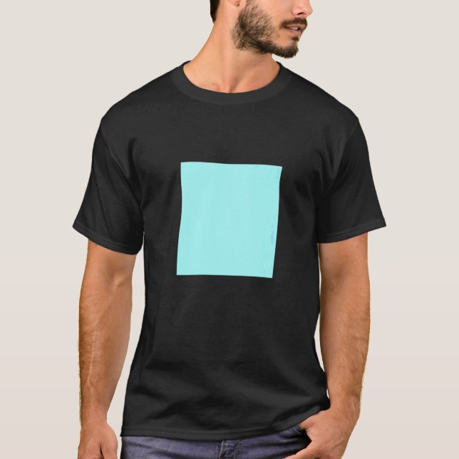 Light Blue Turquoise Solid Colour Simple Colour Pl T-Shirt (Front)
