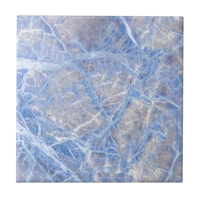 Light Blue Veined Grey Marble Tile (Front)