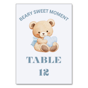 LIGHT BLUE VERTICAL BEARY SWEET BOY BABY SHOWER  TABLE NUMBER
