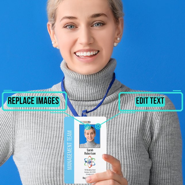 Light Blue Vertical w Strip Security ID Employee ID Badge (Please enjoy our badge and see all colors and shapes in the collection.)