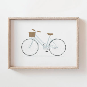 Light Blue Vintage Bike  Poster