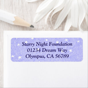 Light Blue Vintage Stars Custom Return Address Label