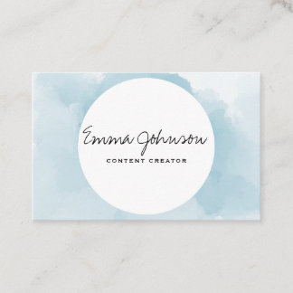 Light blue watercolor business card