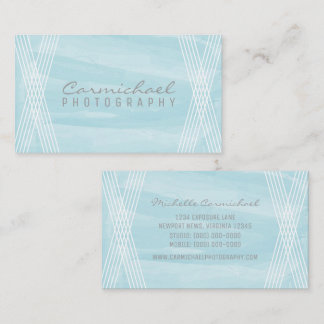 Light Blue Watercolor Deco Business Card