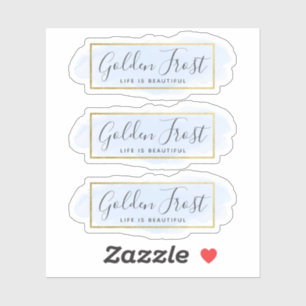 Light Blue Watercolor & Modern Gold 3-Piece Logo