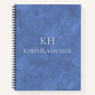 Light Blue Watercolor Monogram Notebook