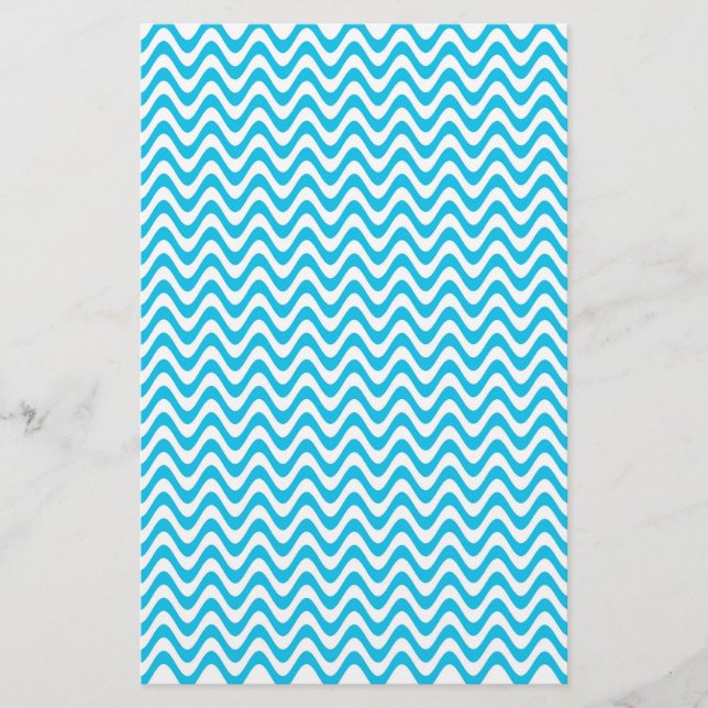 Light Blue Wavy Stripe Soap Wrap Paper (Front)