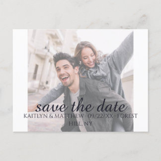 Light blue wedding announcement postcard