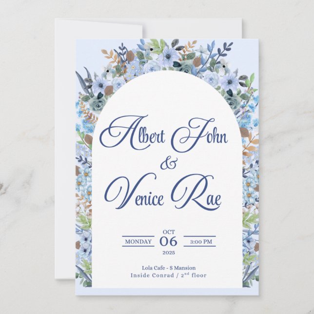 Light Blue Wedding Invitation (Front)
