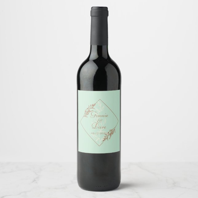 Light Blue Wedding or Special Occasion Wine Label (Front)