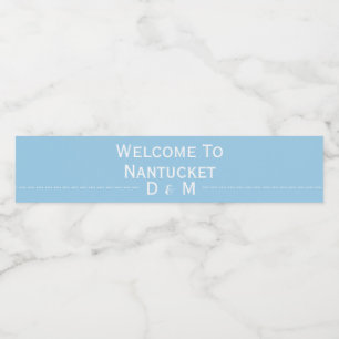 Light Blue Welcome To Our Wedding Water Bottle Label