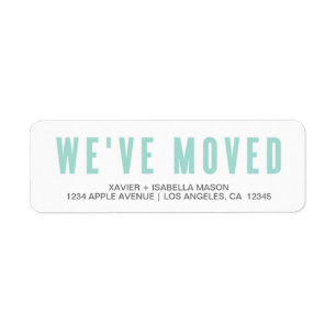 Light Blue We've Moved Return Address Label