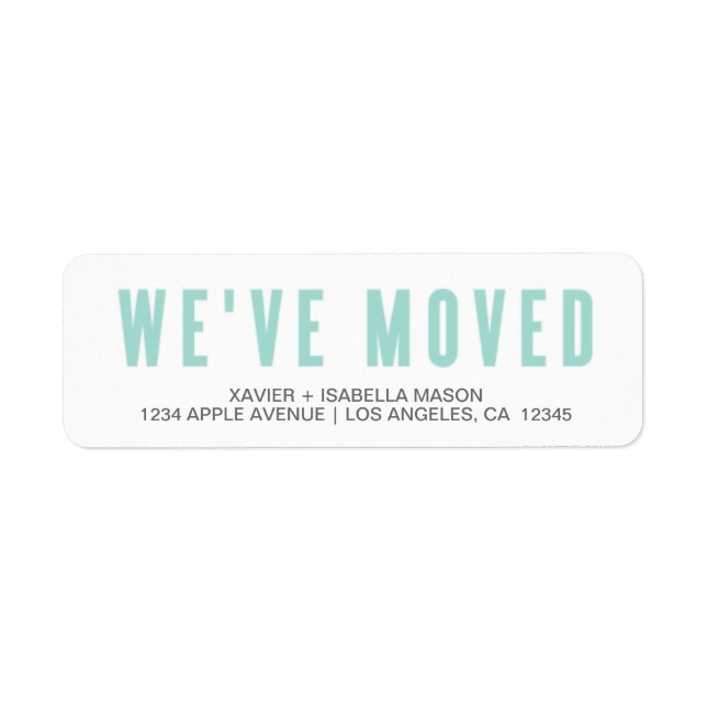 Light Blue We've Moved Return Address Label (Front)