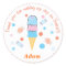 Light blue Whimsical Ice cream Party Sticker