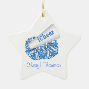 Light Blue & White Cheerleader ornament