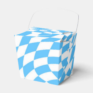 Light Blue & White Chequered Chequerboard Pattern  Favour Box