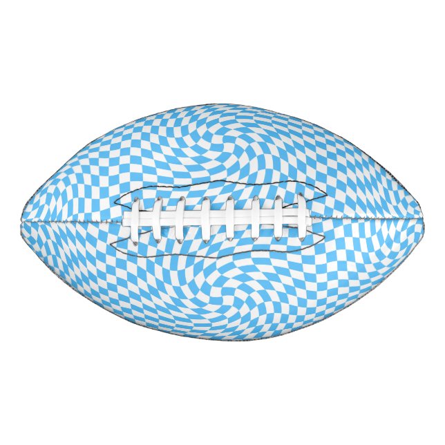 Light Blue & White Chequered Chequerboard Pattern  Football (Front)