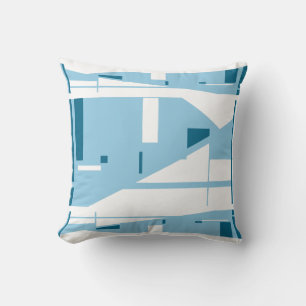 Light Blue White Classic Mediterranean Look Motif Cushion