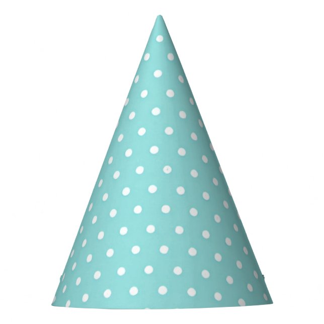 Light Blue White Dots Party Hat (Front)