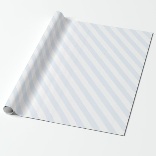 Light Blue & White Elegant Holiday Wrapping Paper (Unrolled)