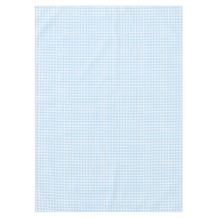 Light Blue White Gingham Plaid Check Baby Shower Tablecloth