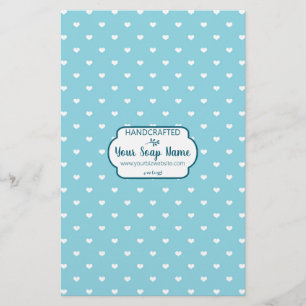 Light Blue & White Heart Soap Wrap Paper