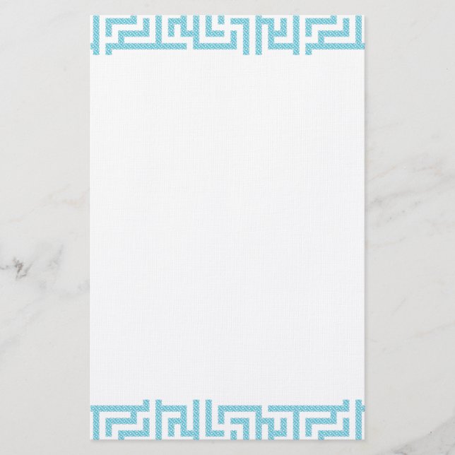 Light Blue & White Labyrinth Stationery (Front)
