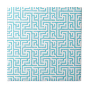 Light Blue & White Labyrinth Tile
